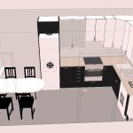 3d light color kitchen